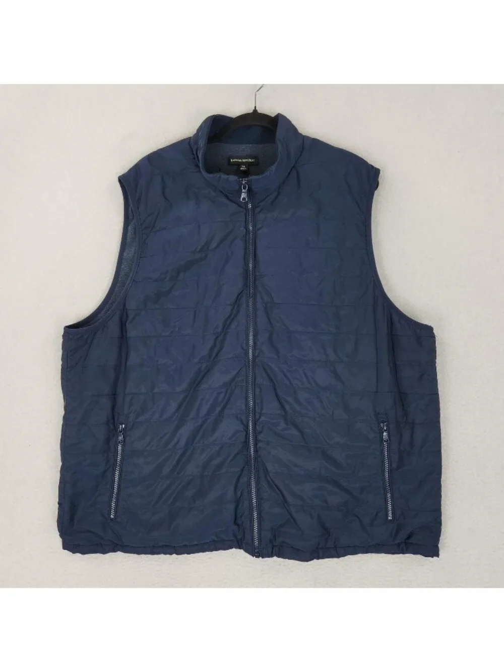Banana Republic Vest Mens XXL Blue Quilted Full Zip Lined Puffer Classic Outdoor